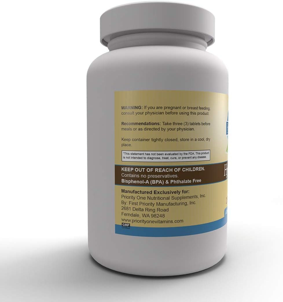 Priority One Vitamins Hypo Gest 250 Tablets - Mega Clinical dose of a Two Phase Formula That Provides enzymes to Maintain Healthy Digestion and intestinal Enzyme Activity.* : Health & Household