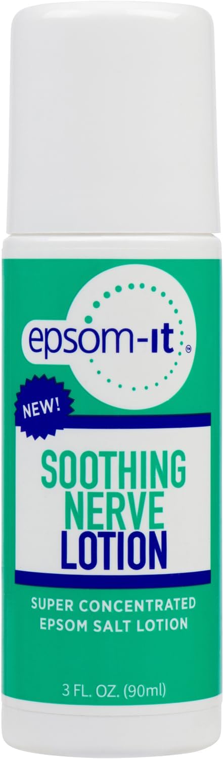 Epsom-It Soothing Nerve Lotion & Nerve Rollerball - Epsom Salt Magnesium Lotion, Topical Magnesium Cream With Capsaicin & Arnica To Provide Comfort For Legs, Knee And Feet, 8.0 Oz