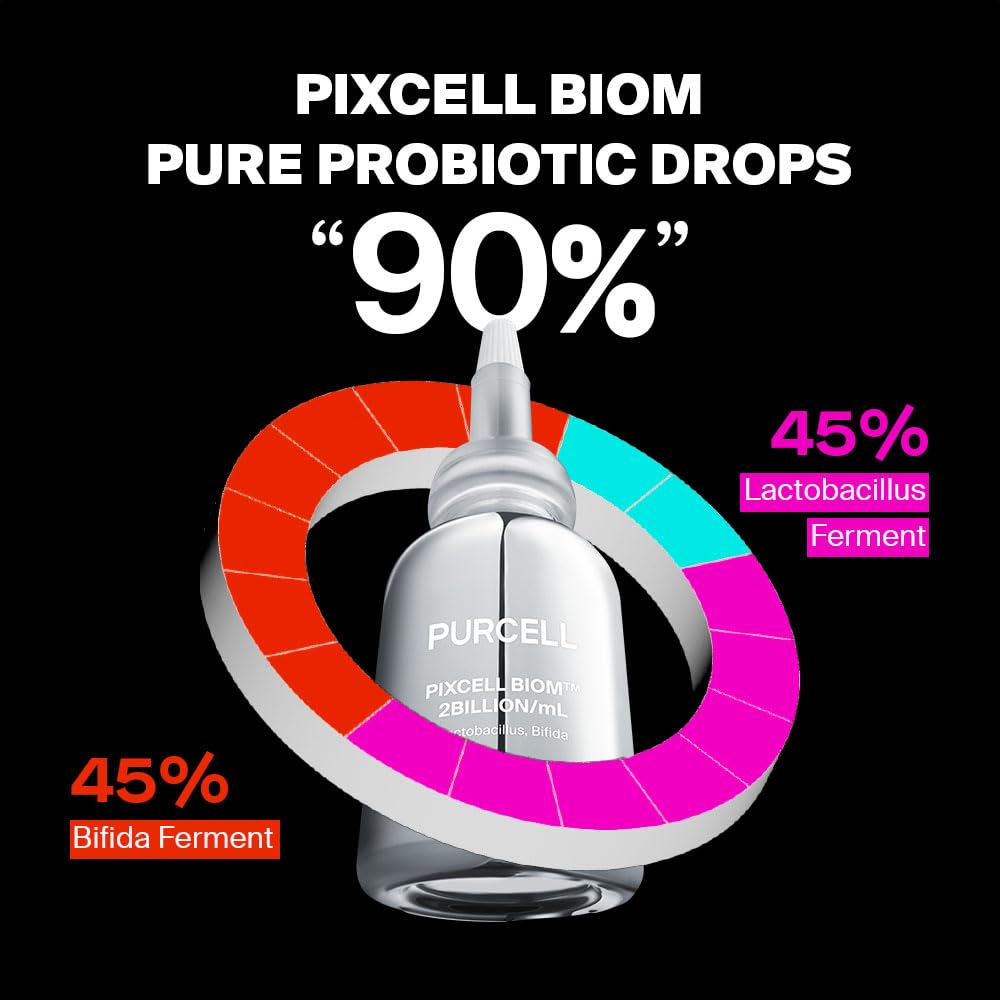 Purcell Pixcell Biom 2B/Ml - Restores Skin Barrier With Bifida, Lactobacillus Ferment Lysate, Korean Probiotic Drops For Acne Prone Skin And Sensitive Skin, 1.01 Fl Oz