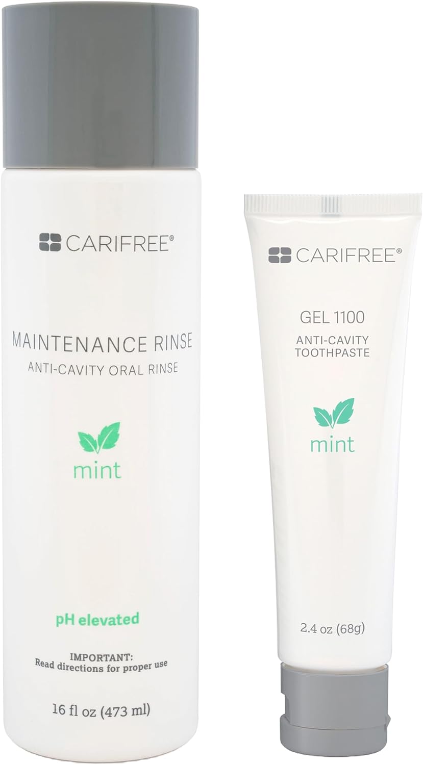 CariFree Maintenance & Prevention Kit, Mint | Anti-Cavity Fluoride Toothpaste & Mouthwash Freshens Breath and Moistens Mouth | Dentist Recommended for Oral Care (Mint, 1-Month)