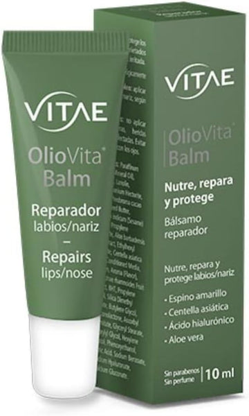 Vitae Oliovita Balm 10Ml | Moisturizing Lip Balm | Sea Buckthorn Oil, Hyaluronic Acid, Aloe Vera And Centella Asiatica | Nourishes, Hydrates And Protects