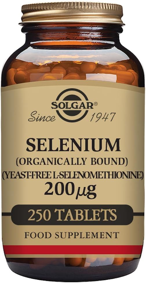 Solgar Yeast-Free Selenium 200 mcg, 250 Tablets - Supports Antioxidant & Immune System Health - Non-GMO, Vegan, Gluten Free, Dairy Free, Kosher - 250 Servings : Health & Household