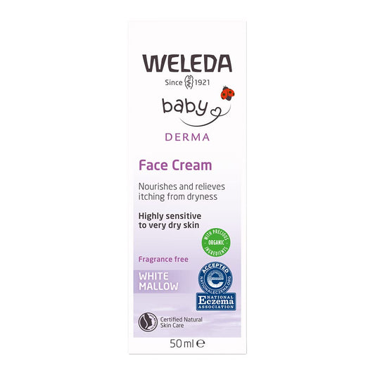 Weleda Baby Sensitive Care Face Cream, 1.7 Fluid Ounce, Plant Rich Moisturizer with White Mallow, Pansy and Sweet Almond Oil