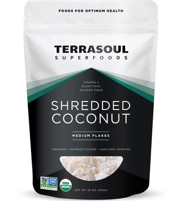 Terrasoul Superfoods Organic Coconut Flakes, 1 Lb - Medium Flakes | Unsweetened | Perfect For Baking