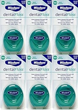 Wisdom Dental Floss Mint Waxed 100M X 6 Packs By Wisdom
