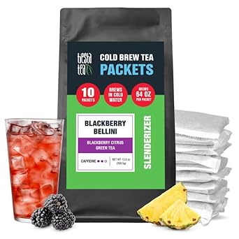 Tiesta Tea - Blackberry Bellini Cold Brew, Premium Loose Leaf Blend, Medium Caffeinated Iced Tea, 10 Cold Brew Tea Packets - Brews One 64Oz Pitcher