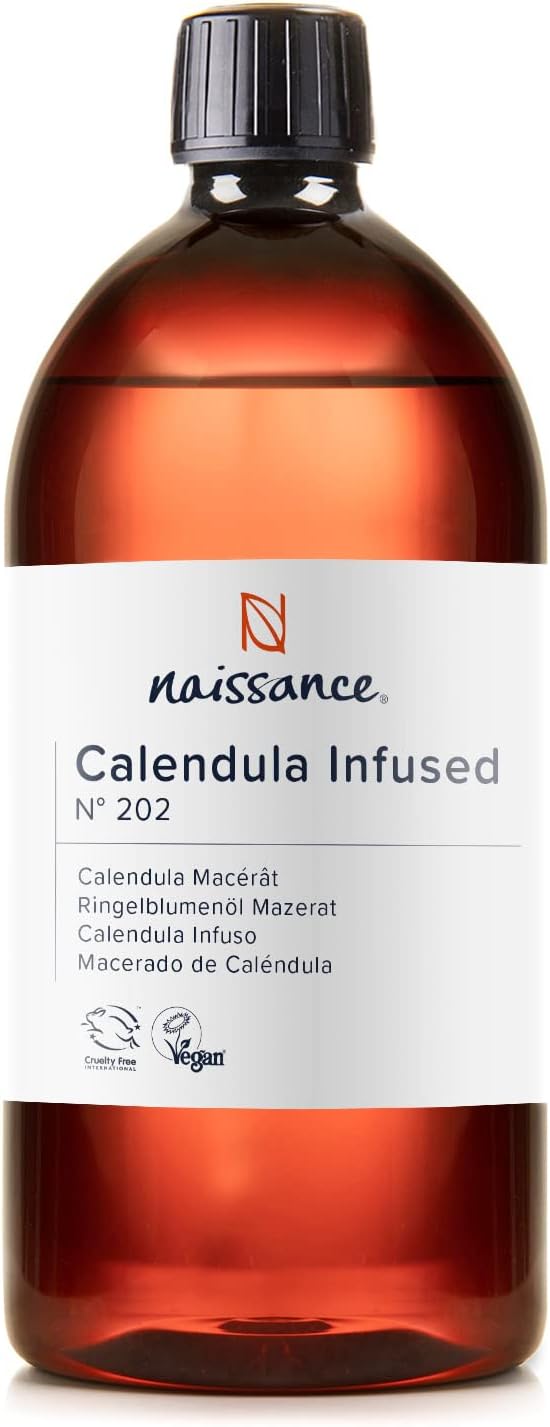 Naissance Calendula Infused Oil (No. 202) - 900ml - for Skin, Hands, Feet, Nails, Hair