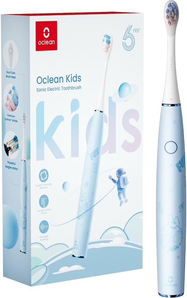 Oclean Kids Electric Toothbrush Rechargeable, Soft Child Friendly Bristles, Ultra Quiet Brushing, 2 Min Smart Timer, Ipx7 Waterproof,For Ages 6+ (Pink)