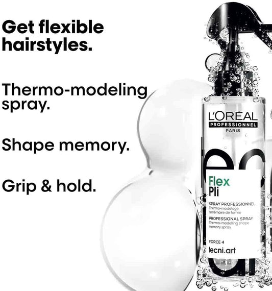 L'Oréal Professionnel Tecni.Art Flex Pli Hair Styling Spray, Thermo Modelling, Volumising, 190Ml