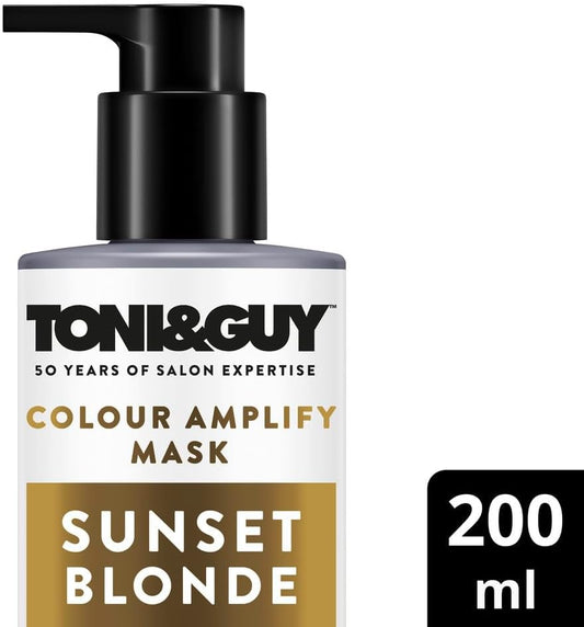 Toni & Guy Sunset Blonde Colour Amplify Hair Conditioning Mask With Temporary Colour Pigments, Argan Oil & Uv Protection Filters 200 Ml
