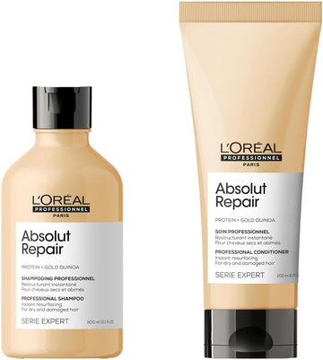 L’Oréal Professionnel Absolut Repair Shampoo & Conditioner For Dry & Damaged Hairmoisturising, Repairing Shampoo & Conditioner Sulphate-Free & Vegan Shampoo 300Ml, 200Ml