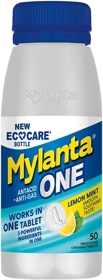 Mylanta One, Lemon Mint Flavor, 50 Count, Ecocare Pcr
