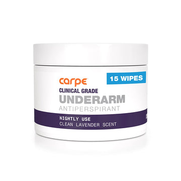 Carpe Clinical Grade Underarm Wipes - New, Unrivaled Antiperspirant Wipes For Armpit Sweat Prevention. Combat Sweat, Block Excessive Sweating, & Help Control Hyperhidrosis.15 Anti Sweat Wipes