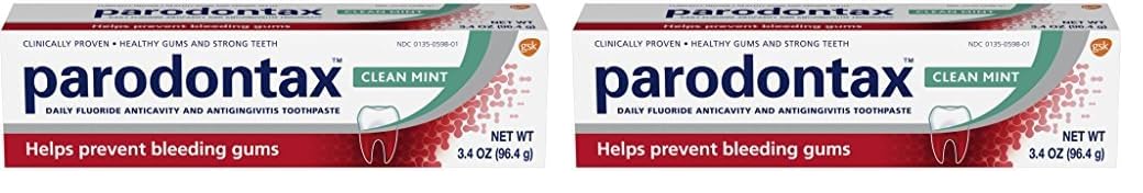 Parodontax Toothpaste For Bleeding Gums, Gingivitis Treatment And Cavity Prevention, Clean Mint - 3.4 Ounces (Pack Of 2)