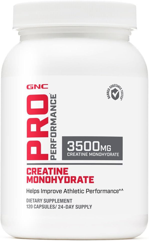 Gnc Pro Performance Creatine Monohydrate 3500Mg - 120 Capsules, Helps Improve Athletic Performance