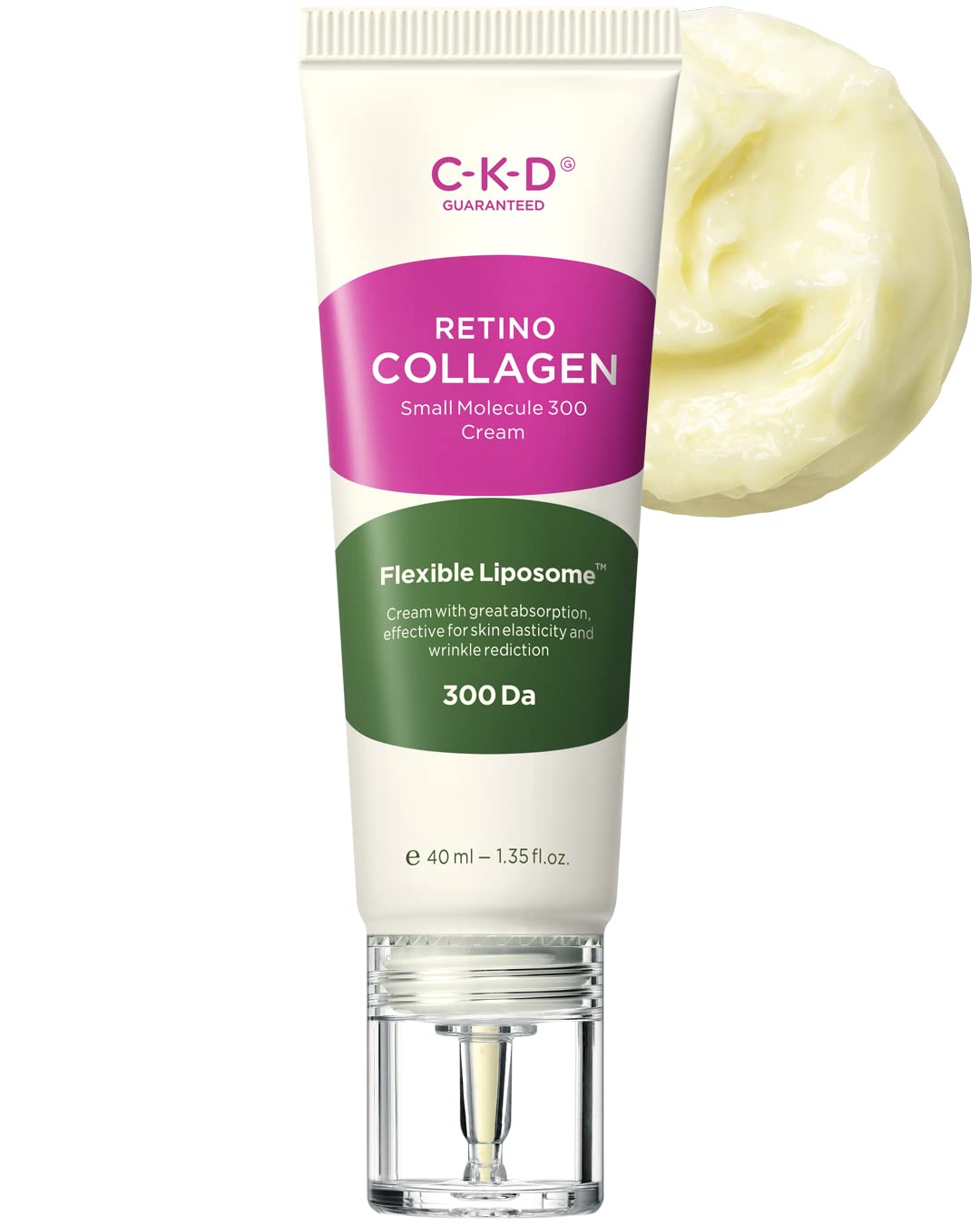 Ckd Retino Retinal And Collagen Molecule 300 Anti-Wrinkle Firming Face Cream 40Ml (1.35 Fl.Oz.) - Low Molecular Weight ?Water Soluble Collagen (53%) Day & Night For Saggy Skin, Reduces Fine Lines