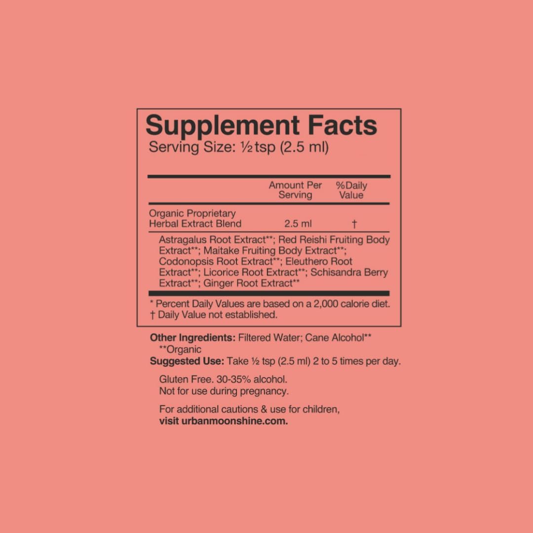 Buy Urban Moonshine Mushroom Immune - Daily Support With Reishi & Astragalus - Long-Term Tonic For Healthy Immune System - Immune Support Supplement - Gluten Free Herbal Supplement - 2 Fl Oz On  Free Shipping On Qualified Orders