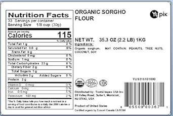 Yupik Organic Sorghum Flour, 2.2 lb