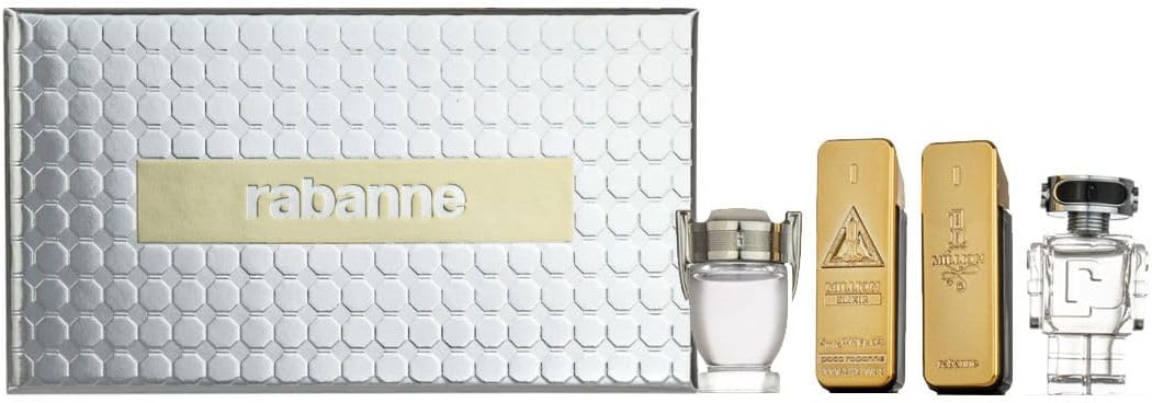 Paco Rabanne Mini Gift Set For Men, Eau De Cologne, 100 Ml (4 X 0.2 Oz), Mini Travel Variant
