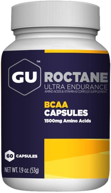 Gu Energy Roctane Ultra Endurance Branch Chain Amino Acid And Vitamin B Exercise Recovery Capsules,Informed Choice, Energy For Before, During Or After Any Workout, 60-Count Bottle