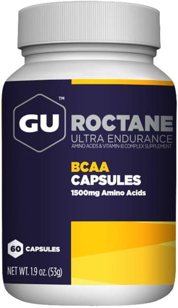 Gu Energy Roctane Ultra Endurance Branch Chain Amino Acid And Vitamin B Exercise Recovery Capsules,Informed Choice, Energy For Before, During Or After Any Workout, 60-Count Bottle