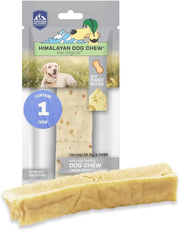 Himalayan Dog Chew Original Yak Cheese Dog Chew, Peanut Butter, 1 X-Large Stick, 5.3 Oz, Gluten Free, Healthy Dog Treats, Grain & Lactose Free 100% Natural, Long Lasting Dog Chews For Dogs Over 55 Lbs