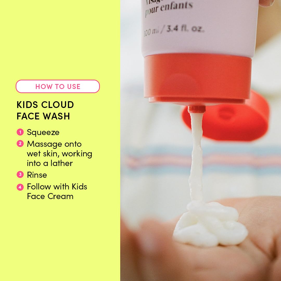 Evereden Kids Cloud Face Wash: Tropical Sorbet, 3.4 fl oz | Creamy & Fun Skin Care for Kids | Easy-to-Use Kids Face Wash | Non-toxic Kids Skin Care for Sensitive Skin : Beauty & Personal Care