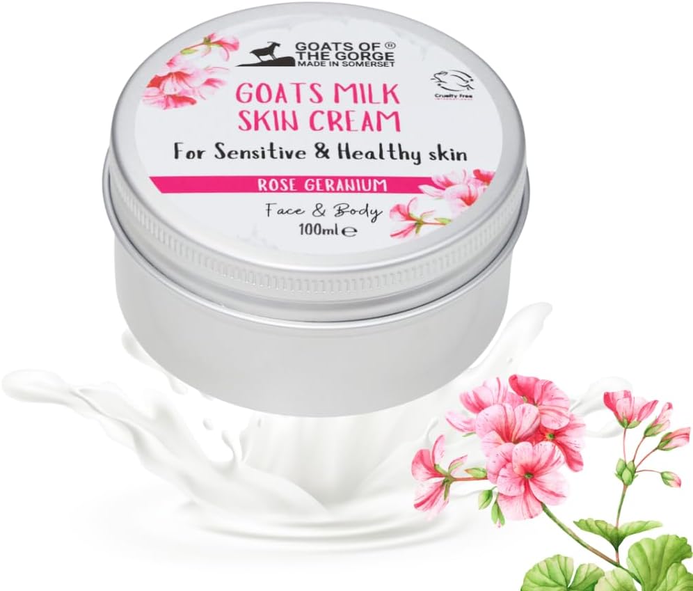 Goats Of The Gorge Made In Somerset Goats Milk Skin Cream 50Ml (Geranium Essential Oil) Cruelty Free, Natural Derived Ingredients