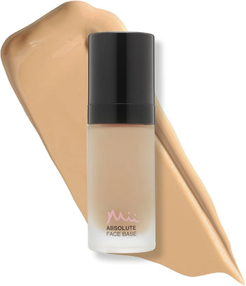 Mii Cosmetics Absolute Face Base, Full Coverage Foundation, Radiant Matte Finish, Feather Light Hydrating Formula, Vegan And Cruelty Free, Utterly Fresh 01