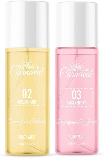 Brazilian Inspired Perfume, Brazilian Inspired Perfume Body Spray - Body Mist Fragrance - 2 X 90Ml - Sugar Berry And Golden Sun - Amour De Carnaval