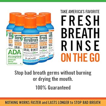 Therabreath Fresh Breath Dentist Formulated Oral Rinse, Mild Mint, 3 Fl Oz (Pack Of 6)