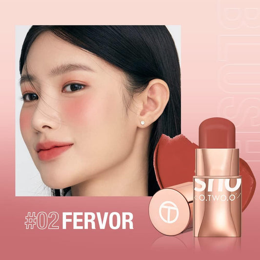 6Colors Lipstick Blush Stick 3-In-1 Eyes Cheek And Lip Tint Buildable Waterproof Lightweight Blush Stick Cream Blusher Makeup For Women(#06)