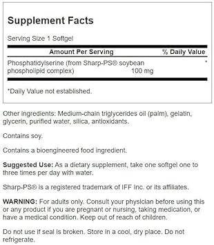 Swanson Phosphatidylserine 100 Milligrams 90 Sgels