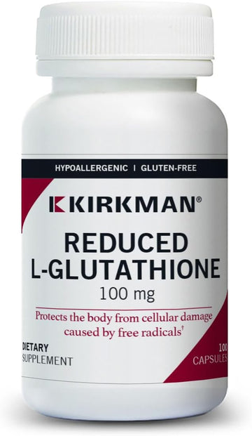 Kirkman Reduced L-Glutathione 100 Mg - Hypoallergenic | 100 Vegetarian Capsules | Antioxidant