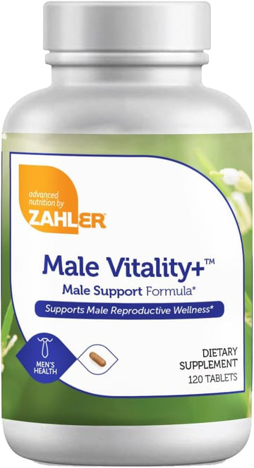 Zahler Male Vitality+, Male Fertility Supplements, Male Formula Supporting Energy And Reproductive Wellness, Certified Kosher, 120 Tablets