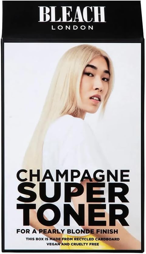 Bleach London Champagne Super Toner Kit - Ammonia-Free Toning For Golden Hour Blonde Finish - Ideal For Neutralising Brassiness - With Smooth And Shine Complex (Complete Kit)