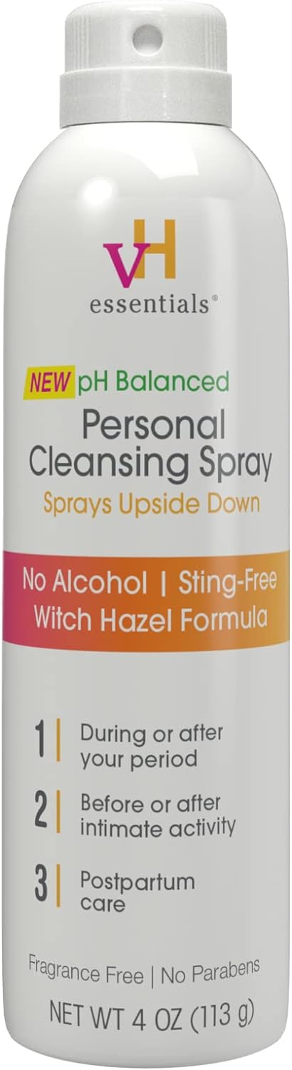 vH essentials Probiotics with Prebiotics and Cranberry Feminine Health Supplement - 120 Capsules and Personal Cleansing Spray Bundle : Health & Household