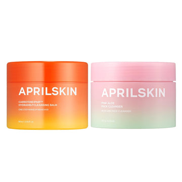 Aprilskin Double Cleanse Duo – Carrotene Ipmp™ Hydromelt Cleansing Balm & Pink Aloe Facial Polish Cleanser, Hydrating And Gentle Care For Fresh, Radiant Skin