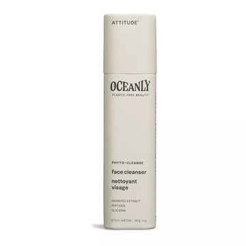 Attitude Oceanly Face Cleanser Stick, Ewg Verified, Plastic-Free, Plant And Mineral-Based Ingredients, Vegan And Cruelty-Free Beauty Products, Phyto Cleanse, Unscented, 1 Ounce