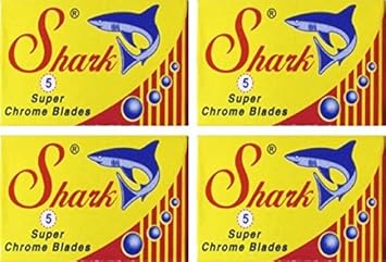 Shark Super Chrome Double Edge Safety Razor Blades, 20 Blades (5X4) : Beauty & Personal Care