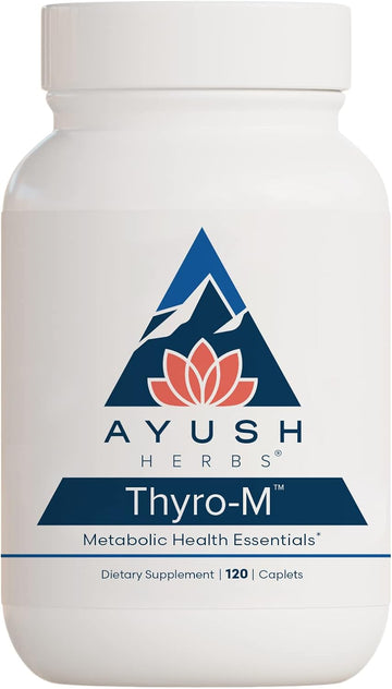Ayush Herbs Thyro-M, Doctor-Formulated and Certified-Organic Ayurvedic Herbal Supplement to Balance Thyroid Function and Promote Healthy Energy Levels, 120 Vegetarian Tablets