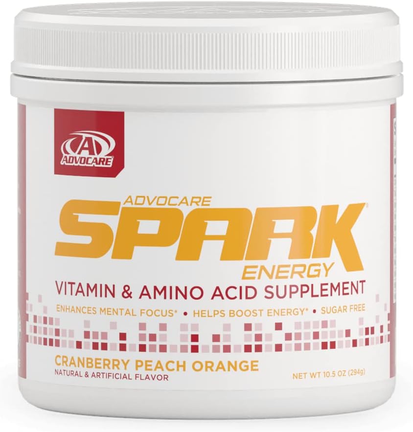 Advocare Spark Vitamin & Amino Acid Supplement - Focus & Energy Supplement Mix - Powdered Energy Supplement Mix - Powder Supplement Mix - Amino Acids - Cranberry Peach Orange - 10.5 Oz