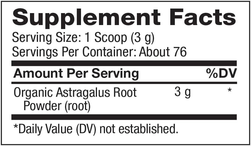 BareOrganics Astragalus Root Powder, Superfood Powder, Organic Dietary Supplement, 8 Ounce : Health & Household