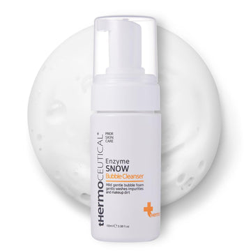 Thermoceutical Enzyme Snow Bubble Cleanser - Plant-Based Mousse Facial Wash, Papaya Enzyme, Refine Skin Texture, Micro Rich Bubbles, Gentle Cleansing, 3.38 Fl.Oz