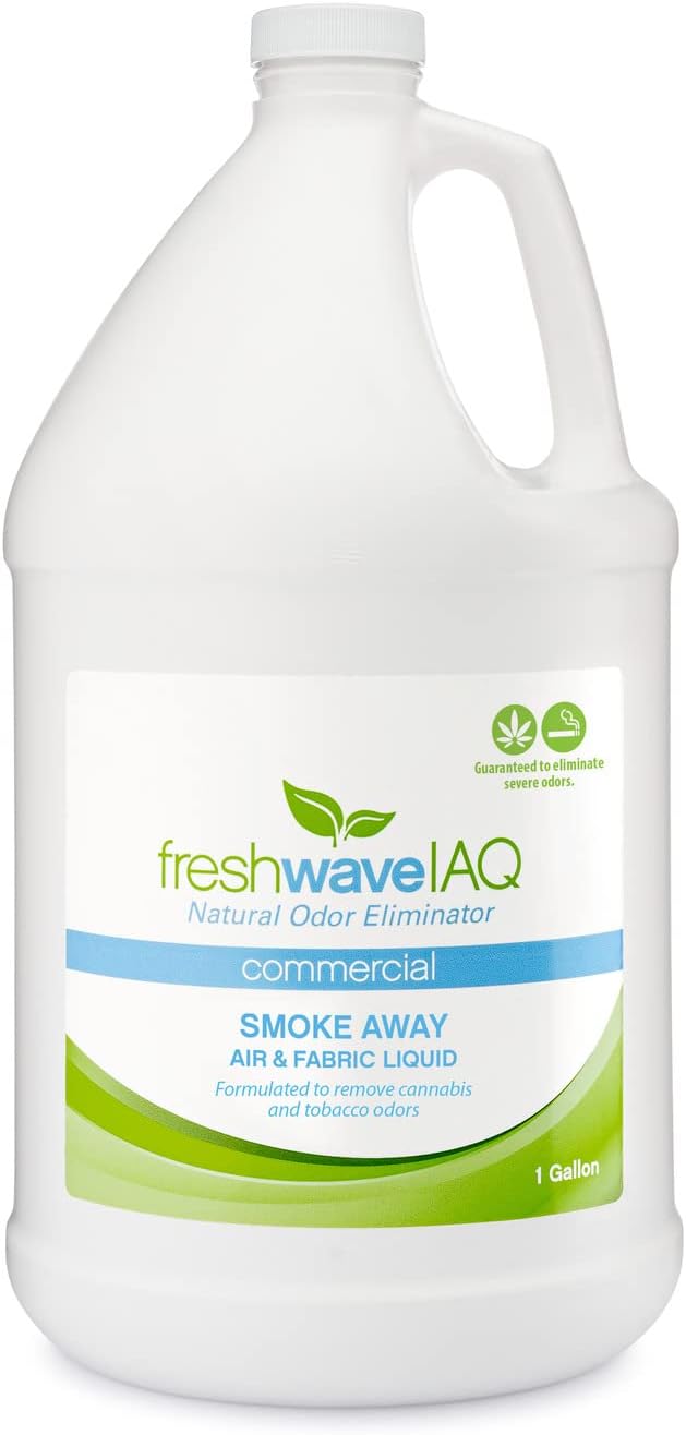 Fresh Wave IAQ Commercial Smoke Away Air & Fabric Liquid, 128 Fl. Oz. | Great for Strong Odors | Safer Natural Ingredients | Odor Eliminator for Home or Large Commercial Areas
