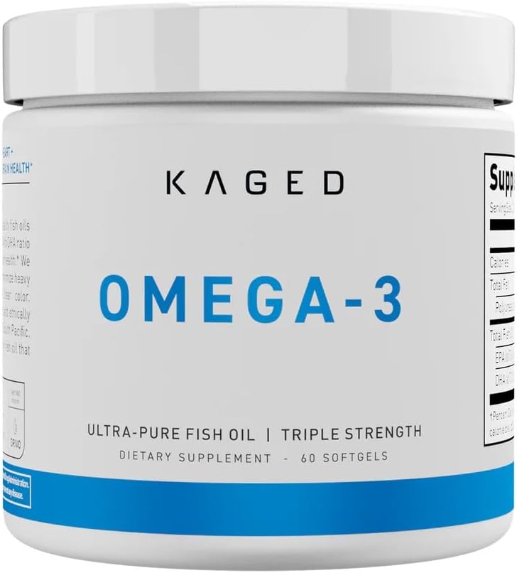 Kaged Omega 3 Fish Oil Supplement | 3000Mg Omega 3 Fatty Acid With Epa & Dha | Ultra-Pure | No Fish Burps | 60 Pills