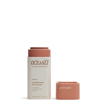 Attitude Oceanly Plastic-Free Lightweight Blush Stick, Titanium Dioxide-Free, Ewg Verified, Vegan & Cruelty-Free Makeup, Ginger, 0.3 Ounces