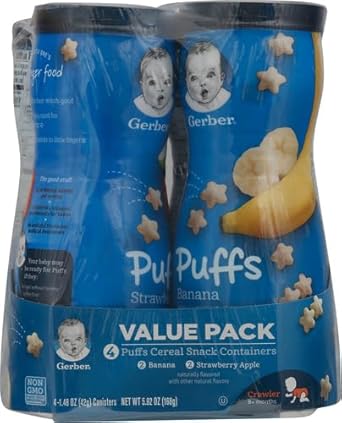 Gerber Puffs Banana & Strawberry Apple, 1.48 Ounce (Pack Of 4)