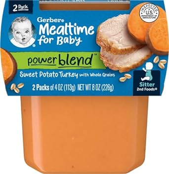 Gerber Sweet Potato & Turkey Puree Baby Food, 4 Oz, 2 Ct