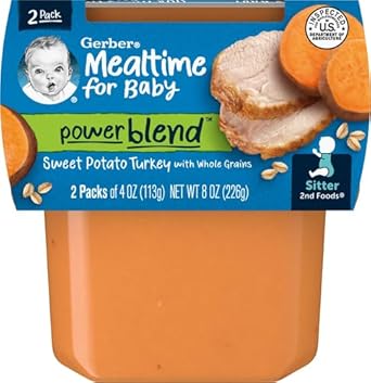 Gerber Sweet Potato & Turkey Puree Baby Food, 4 Oz, 2 Ct